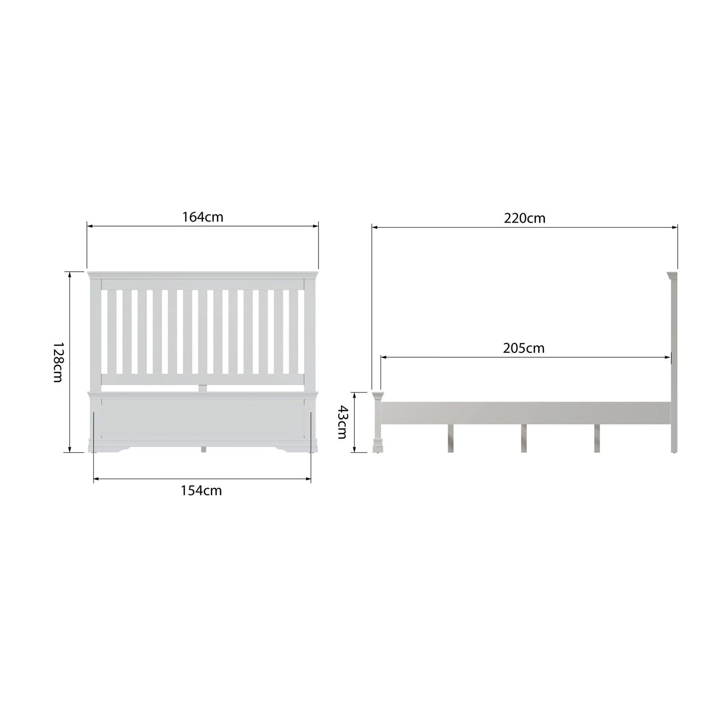 SW White Kingsize Bed Frame