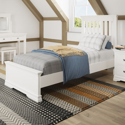 SW White Single Bed Frame