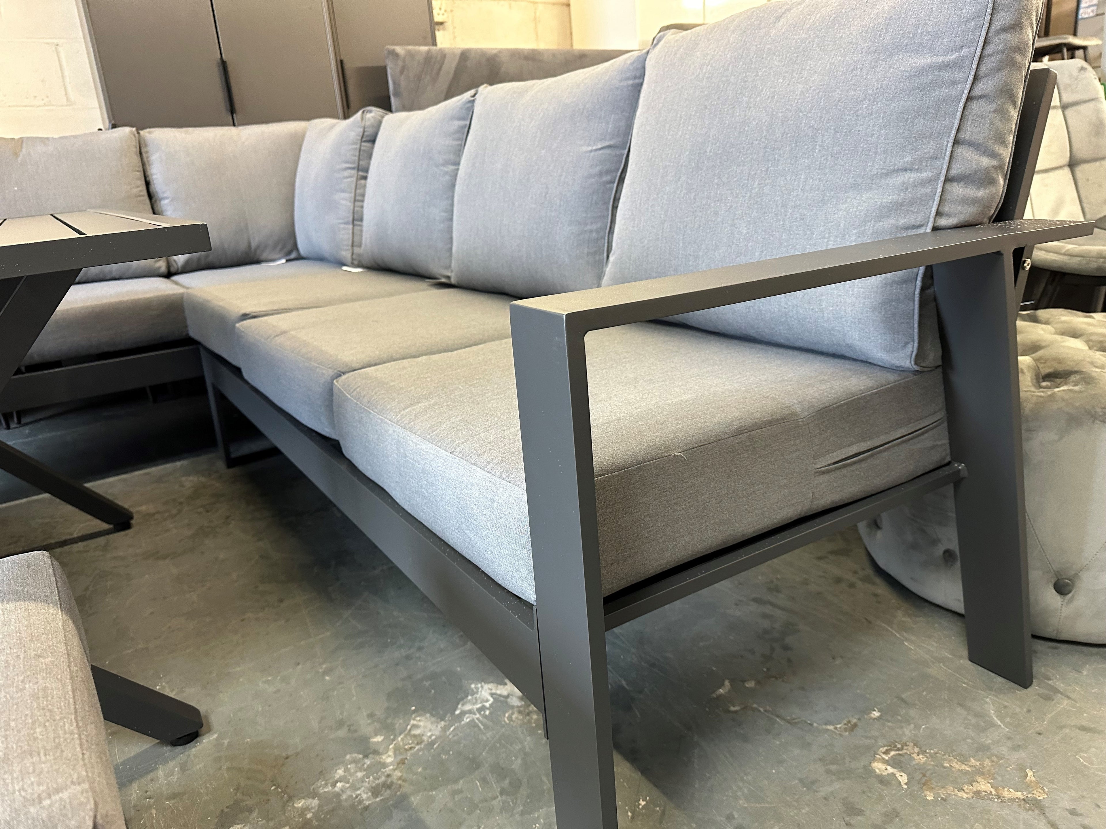 Vegas Grey Aluminium Large Corner Dining Set