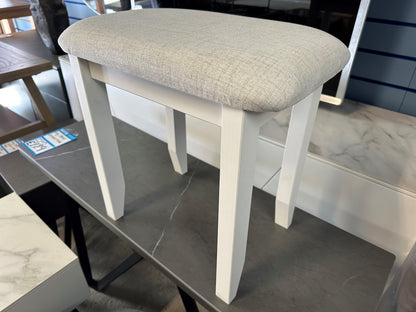 White Padded Dressing Table Stool