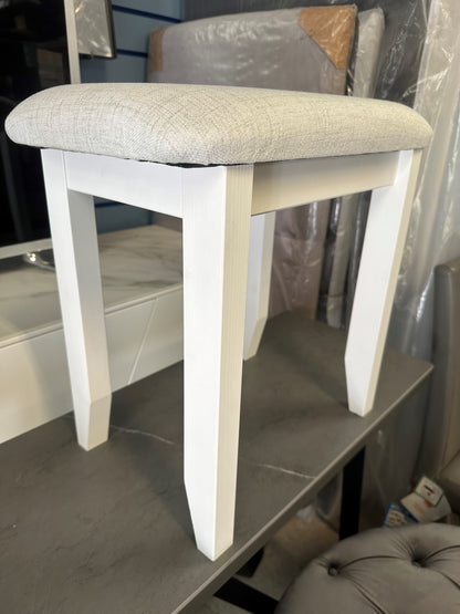 White Padded Dressing Table Stool